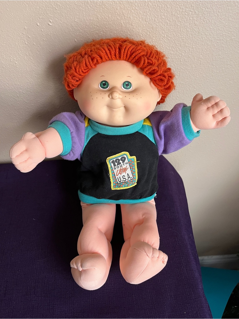 Vintage 1990 Hasbro Cabbage Patch Kids Boy Doll Red Hair Freckles